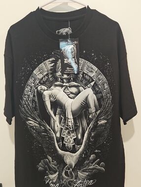 David Goneales Art Black Graphic Men’s T-Shirt "Alma Azteca"
